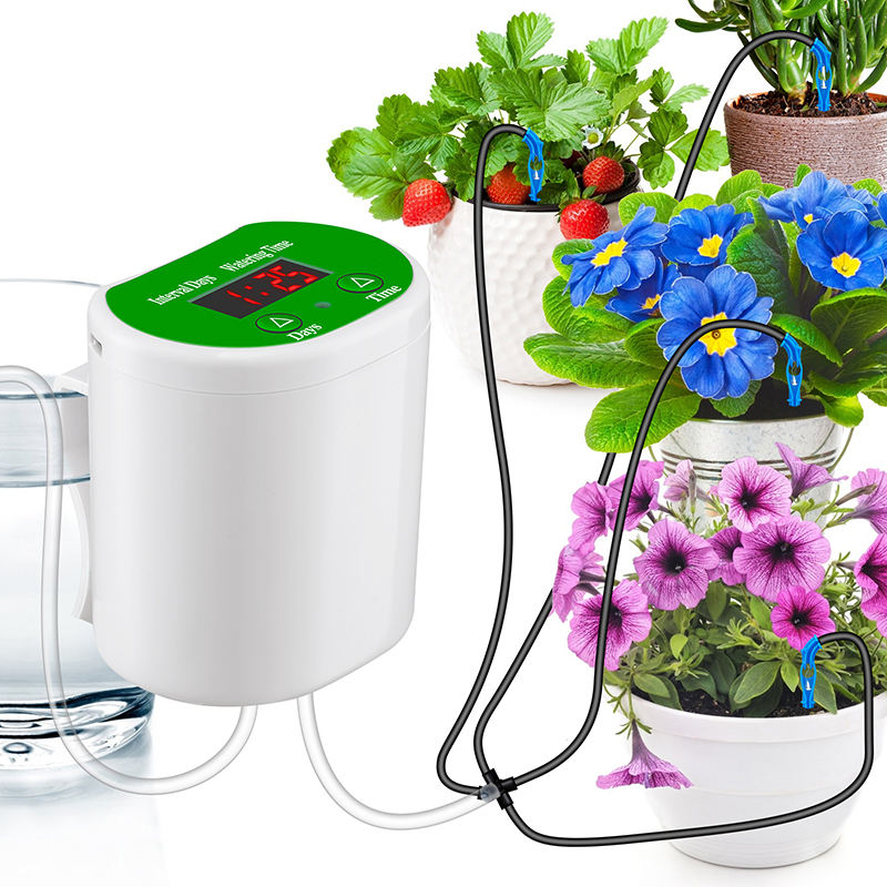 Smart Garden Water - インテリジェントな時限自動花水やり装置、鉢植えの怠惰な水やり、点滴水浸出水アプリケーター、ガーデニング緑の植物