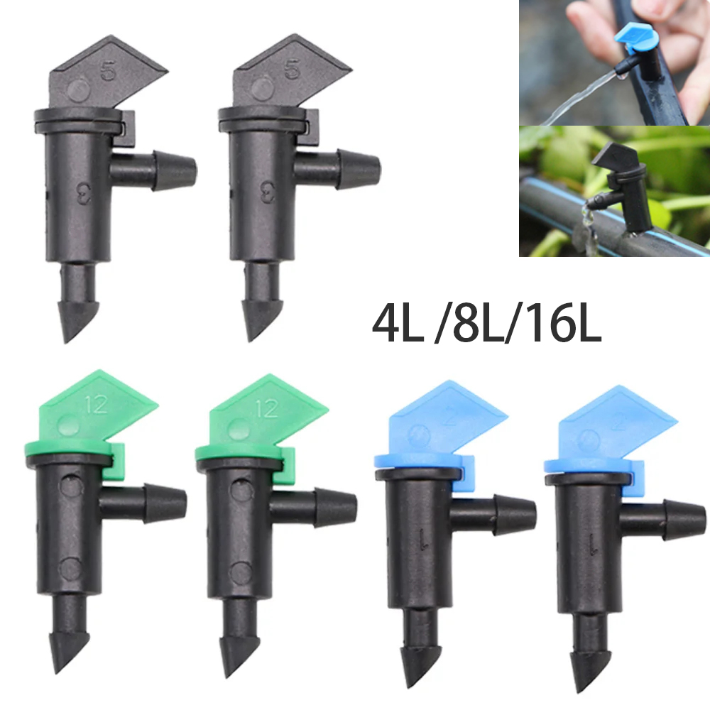 Smart Garden Hub - 庭の灌漑スプリンクラー,旗の形をしたドリッパー,ホース接続ノズル,鉢植えの散水,4mm, 4mm, 20個,50個