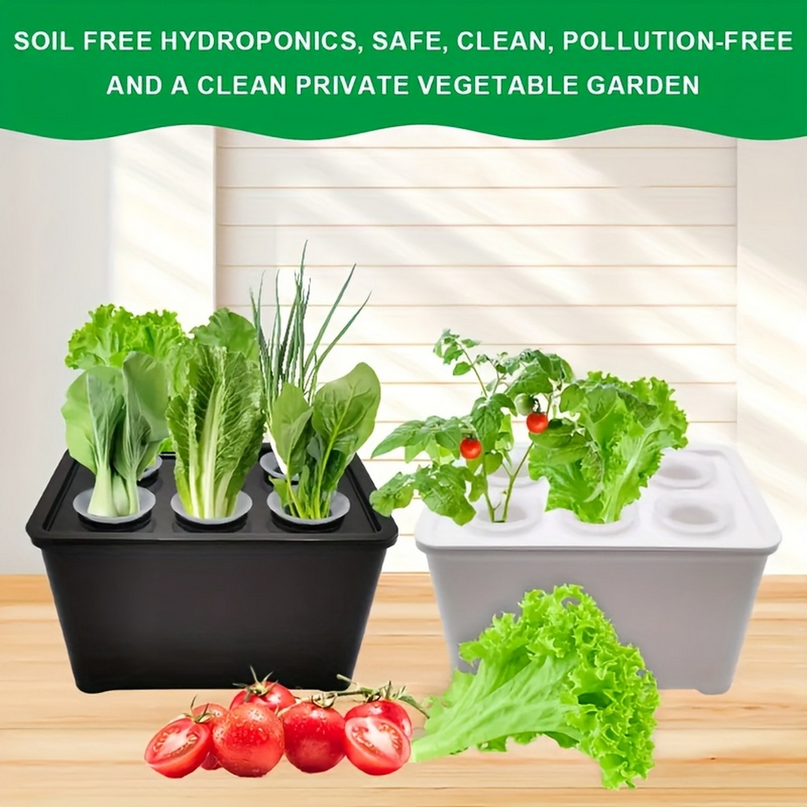 Indoor Herb Garden Kit - 6 in 1 水耕栽培用育苗ポット、苗ポット、土を使わない植栽ボックス、プラスチック製厚型育苗ポット、家庭用水耕栽培
