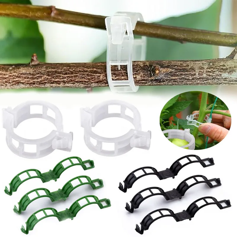 Smart Garden Hub - 100 個植物固定クリップ再利用可能な植物野菜つる接続固定ツール野菜トマト接ぎ木保護ガーデン用品