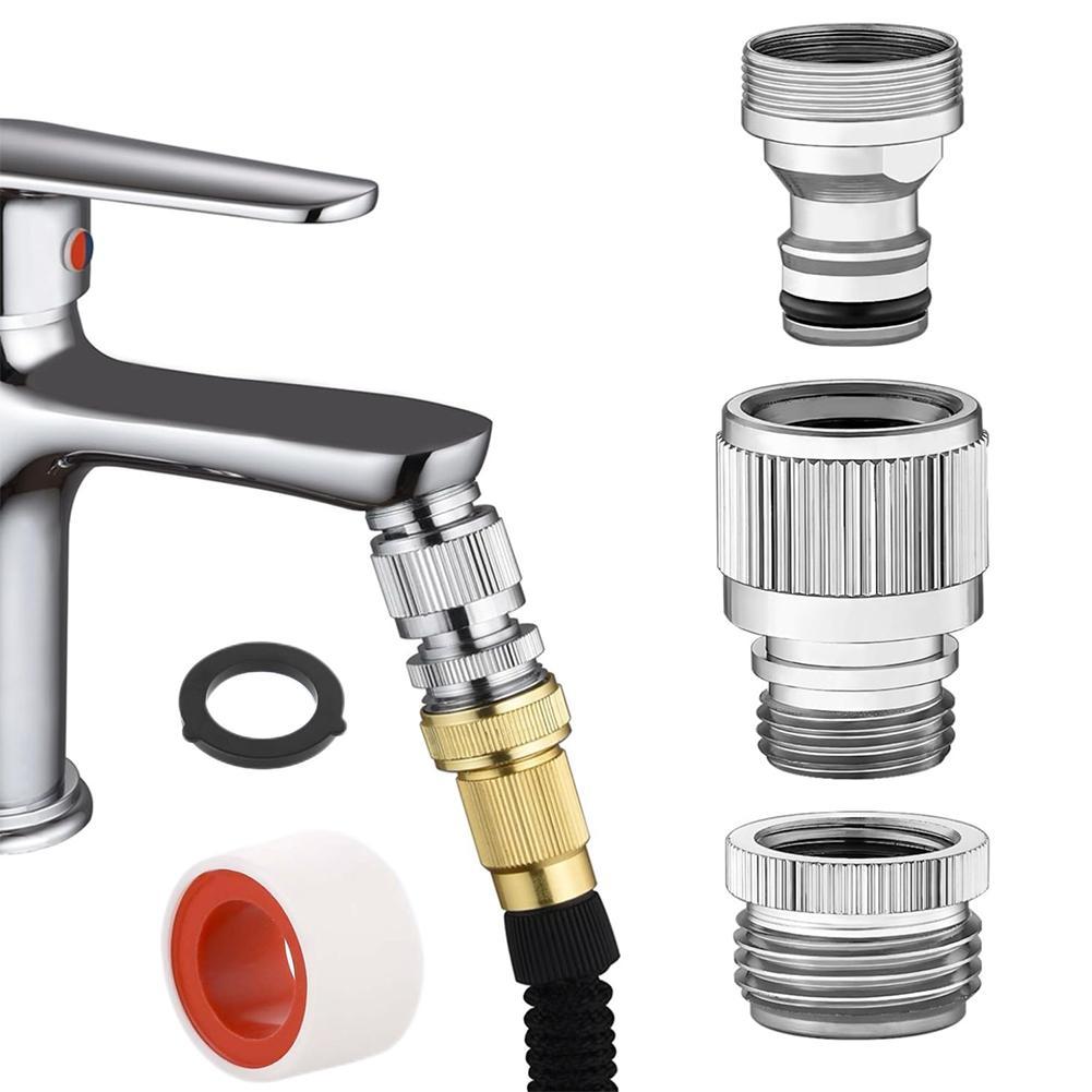 Smart Garden Water - 蛇口アダプターセット ガーデンホースとシャワー接続用 クイックコネクター ホースアダプター 洗面器フィッティング 庭の水やりツール