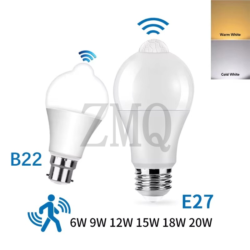 Smart Garden Rooms - モーションセンサーLEDライト 220V E27 LEDランプ PIRセンサー電球 自動オン/オフ