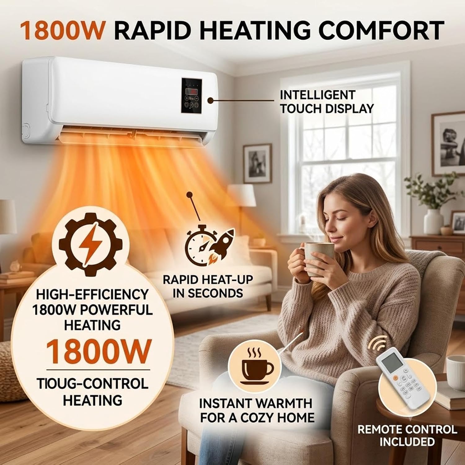 Smart Garden Rooms - 壁掛け式エアコン 2 in 1 ミニエアコンユニット 冷暖房システム、110V