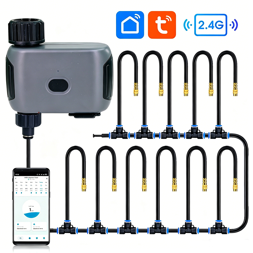 Smart Garden Iot - Tuya スマート Wifi 灌漑タイマー スプレーヤー散水キット 庭の芝生植物用