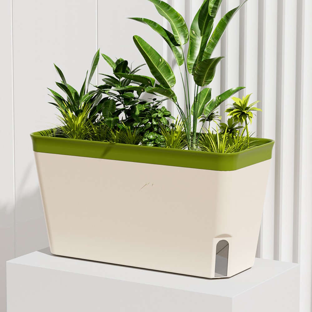 Indoor Herb Garden Kit - 高品質モダン自動給水プランターポット装飾的な水位窓付きハーブプランターボックス室内プランター野菜用