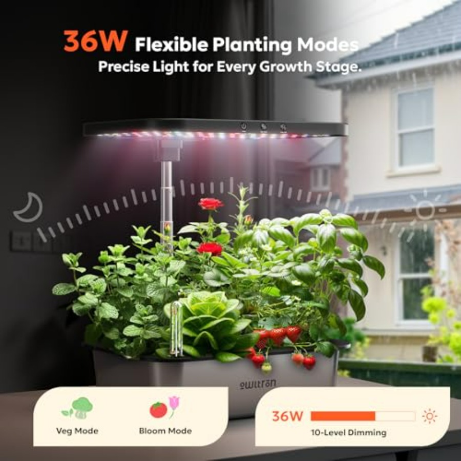 室内ハーブガーデンキット（15ポッド）、ダークシルバー水耕栽 - Indoor Herb Garden Kit のレビューと価格