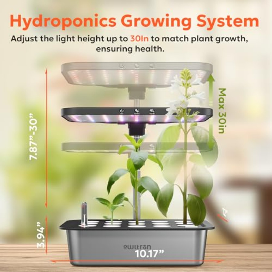 室内ハーブガーデンキット（15ポッド）、ダークシルバー水耕栽 - Indoor Herb Garden Kit のレビューと価格