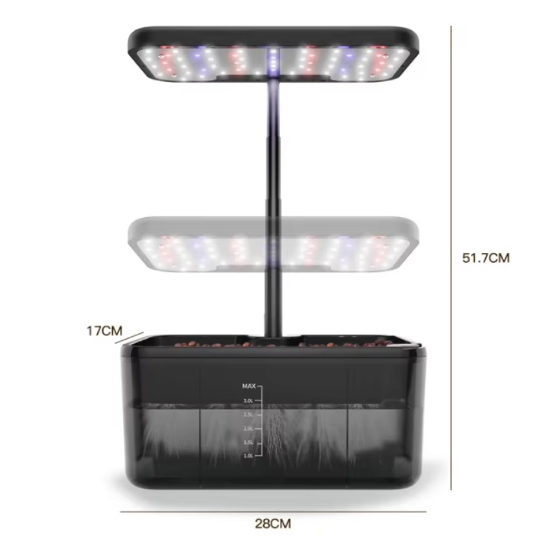 4.6L屋内栽培システム、LED育成ライト付き自動給水土壌プ - Indoor Herb Garden Kit のレビューと価格