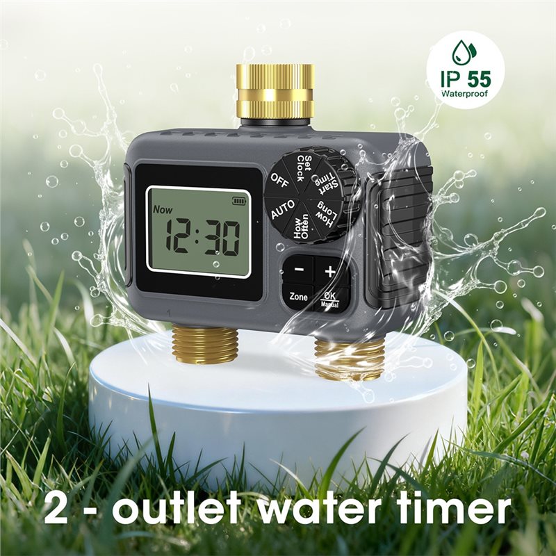AY14 - デュアルアウトレット自動灌漑タイマー ガーデン - Smart Garden Water のレビューと価格
