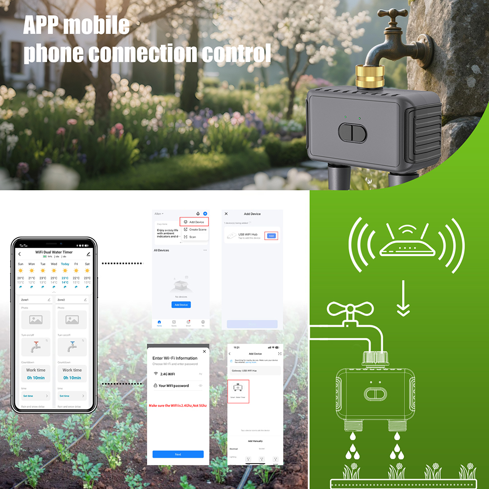 Tuya WiFi ウォータータイマースマート 2 コンセン - Smart Garden Iot のレビューと価格
