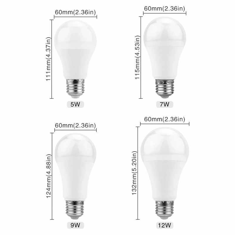 E27 LED薄型電球 5W 7W 9W 12W AC 11 - Smart Garden Rooms のレビューと価格