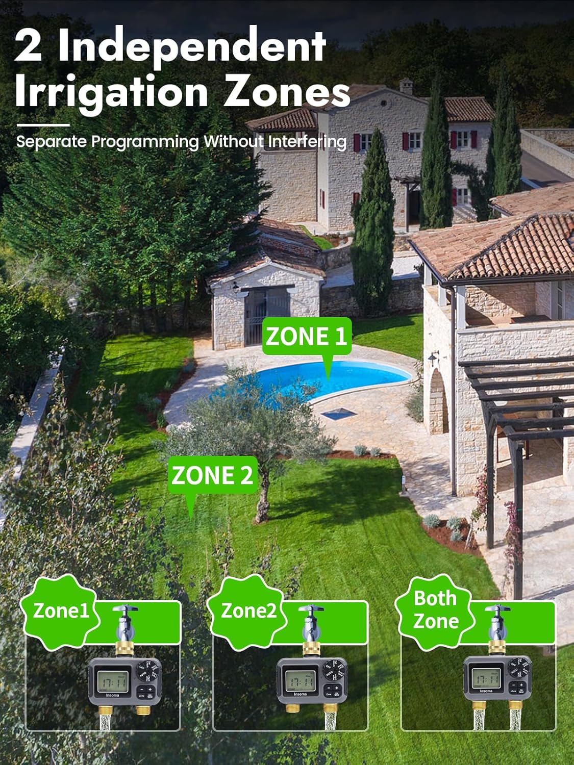 デュアルコンセントスマート灌漑散水システム自動散水タイマー散 - Smart Garden Iot のレビューと価格