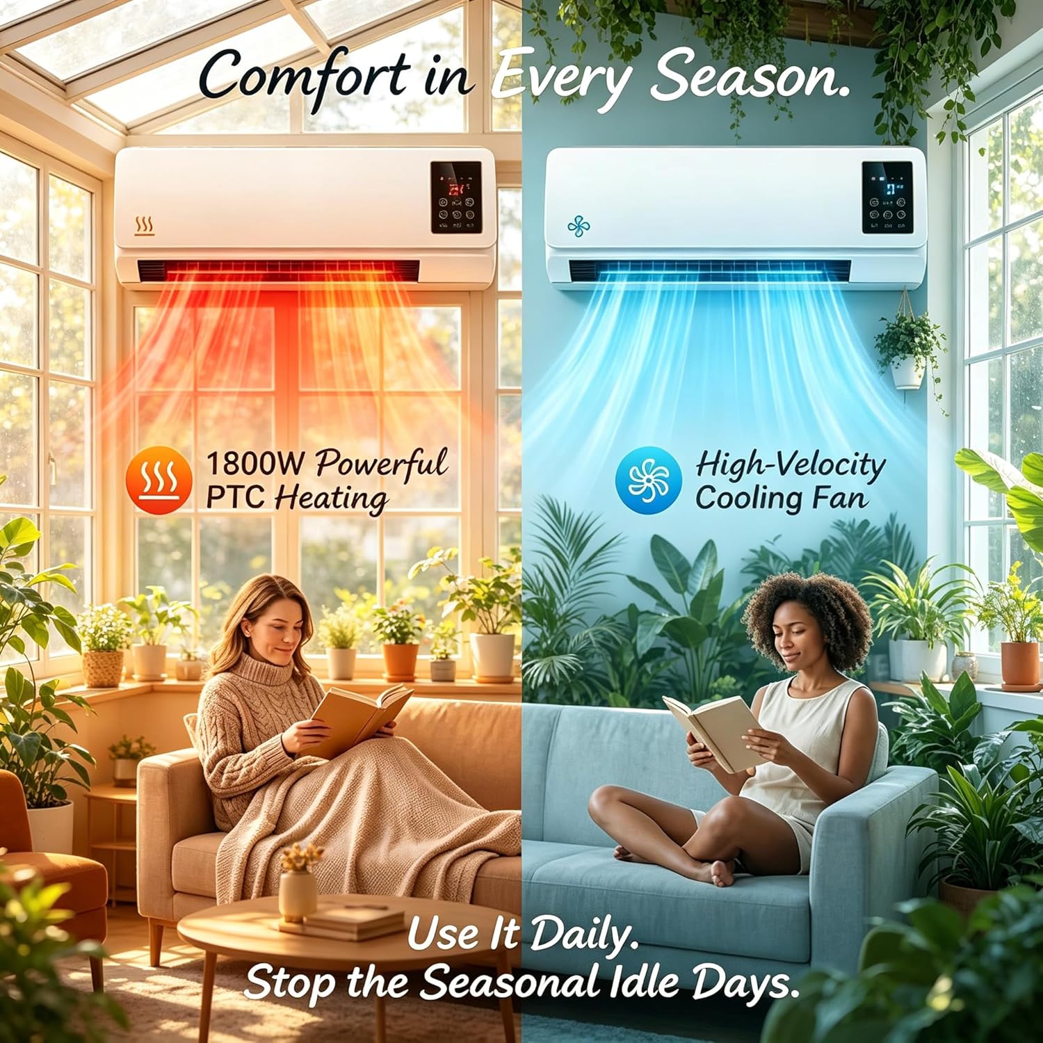 壁掛け型ダクトレスエアコン、2-in-1暖房・冷房コンボ、ス - Smart Garden Rooms のレビューと価格