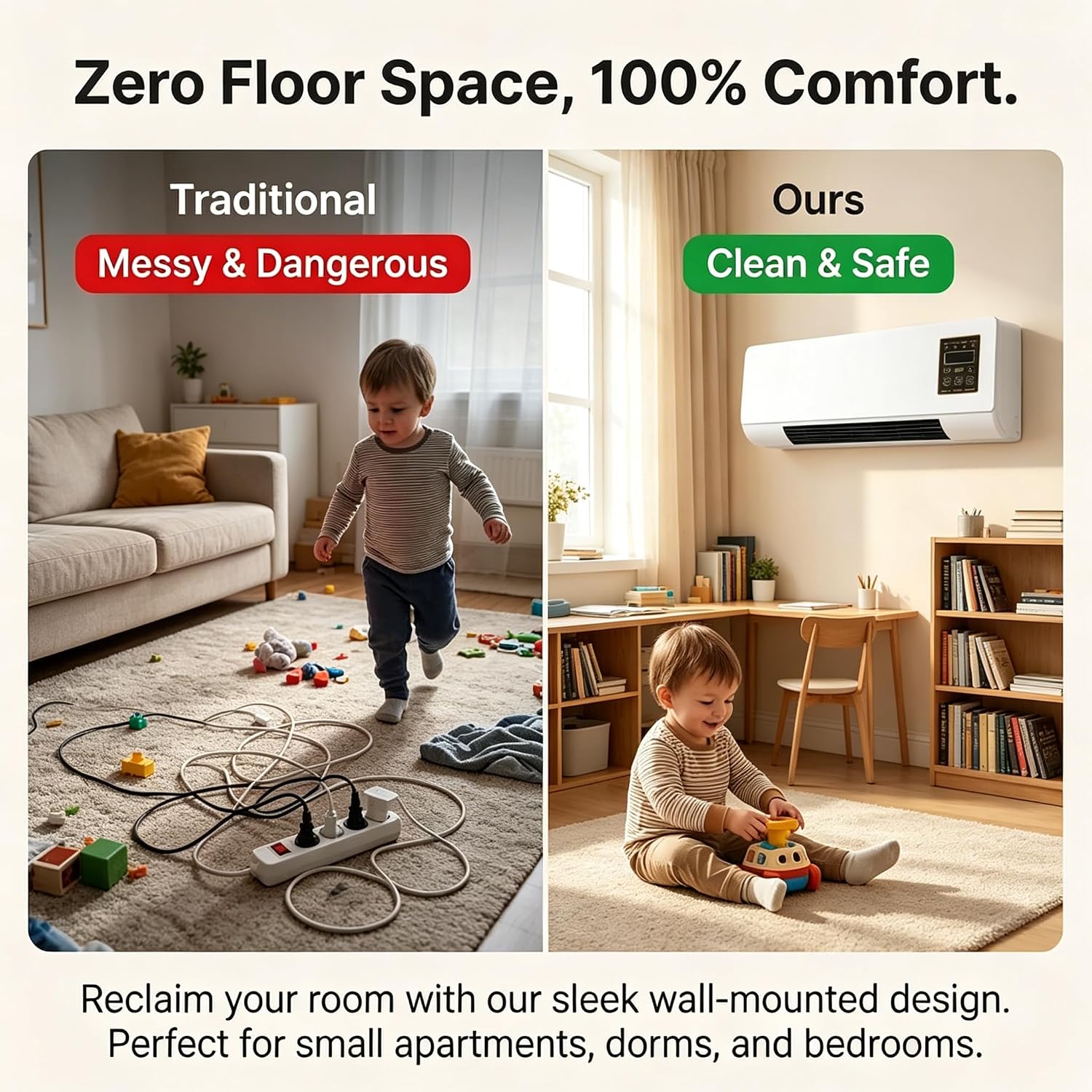 壁掛け型ダクトレスエアコン、2-in-1暖房・冷房コンボ、ス - Smart Garden Rooms のレビューと価格