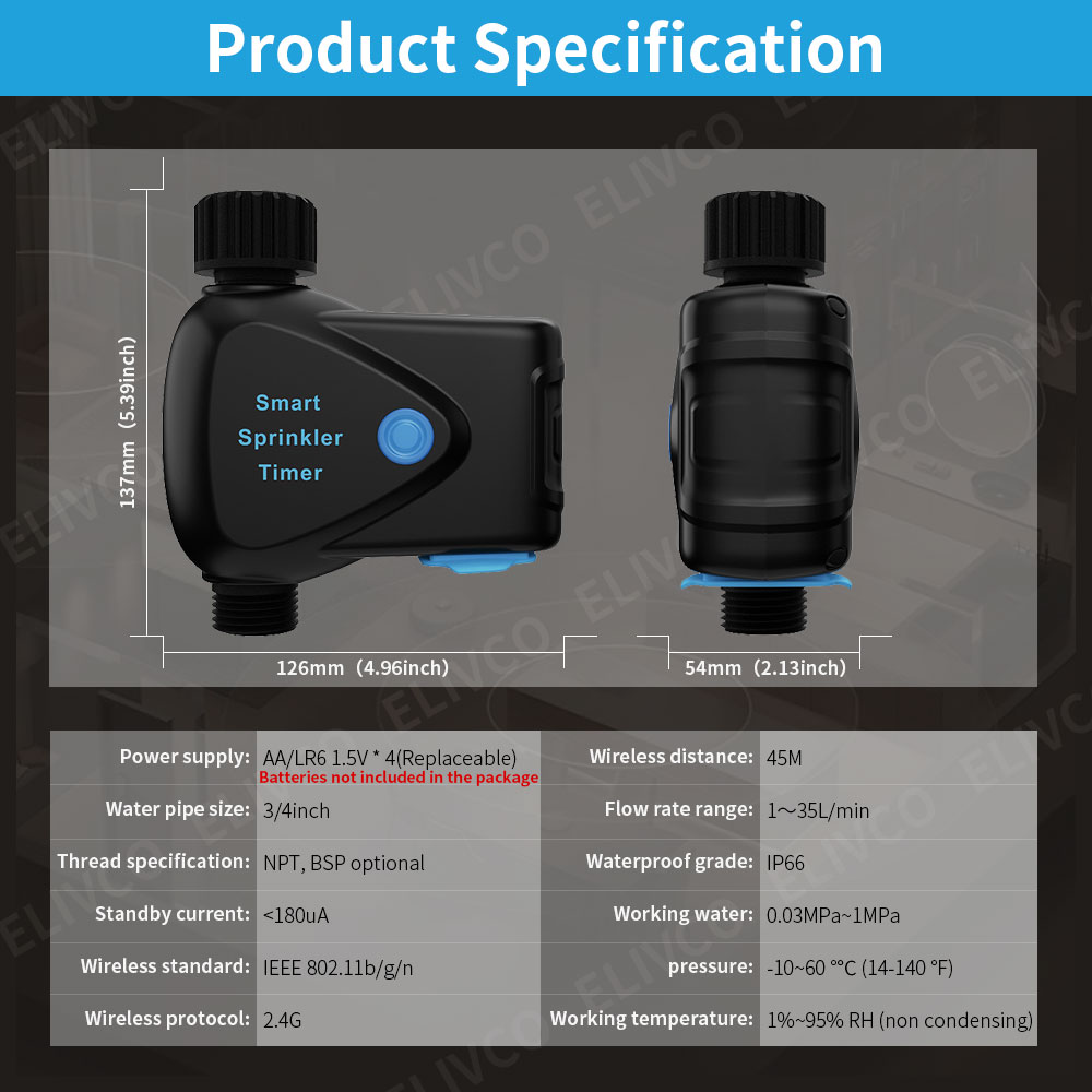 Tuya WiFi スマート水道装置（内蔵メーター、タイマー - Smart Garden Water のレビューと価格