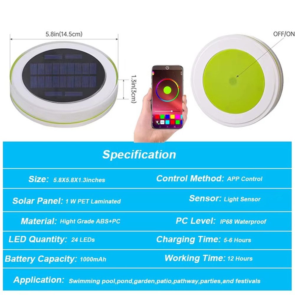 ソーラー LED 水フロートライト屋外防水 IP68 スマー - App Smart Garden のレビューと価格