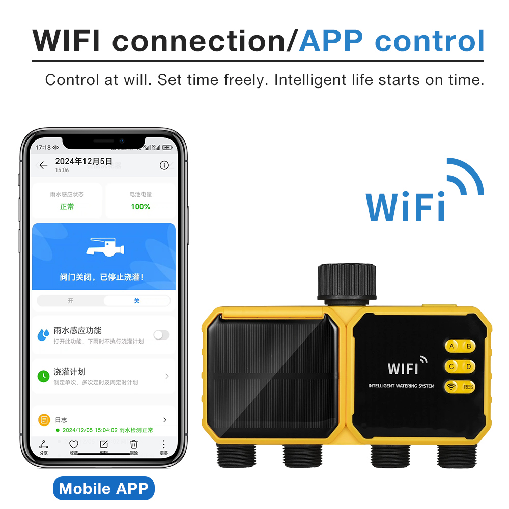 WiFiソーラー灌漑タイマー 1/2/4口 スマート灌漑シス - Smart Garden Iot のレビューと価格
