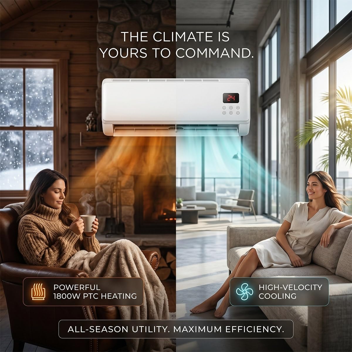 壁掛け式エアコンファン＆ヒーターコンボ、スマート2-in-1 - Smart Garden Rooms のレビューと価格