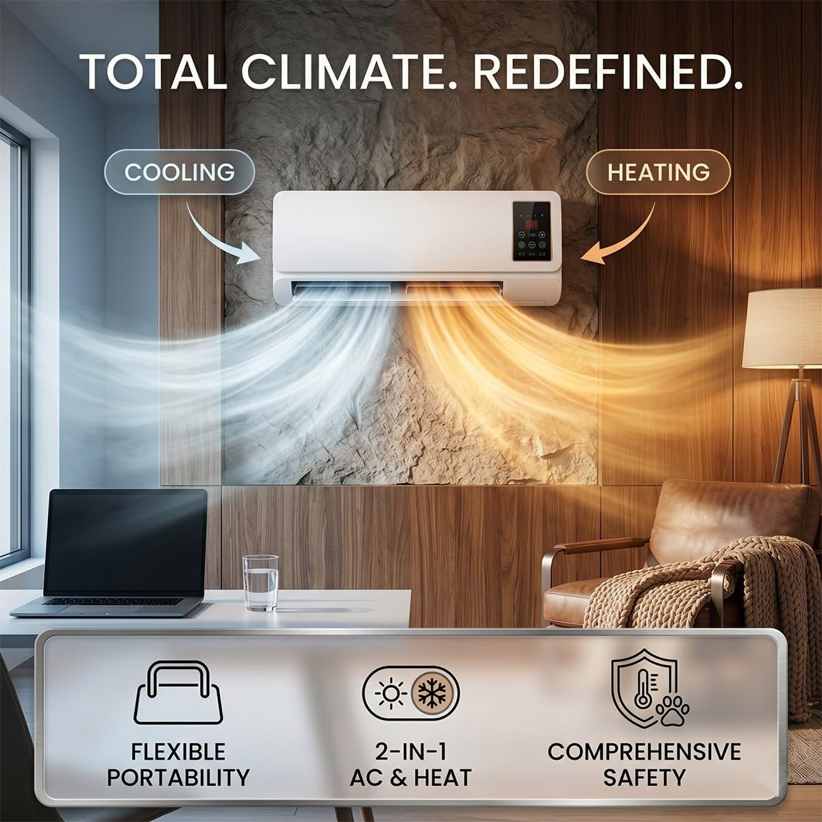 壁掛け式エアコンファン＆ヒーターコンボ、スマート2-in-1 - Smart Garden Rooms のレビューと価格