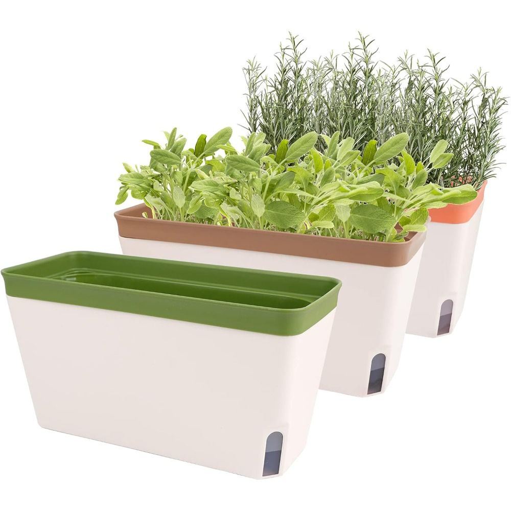 高品質モダン自動給水プランターポット装飾的な水位窓付きハーブ - Indoor Herb Garden Kit のレビューと価格